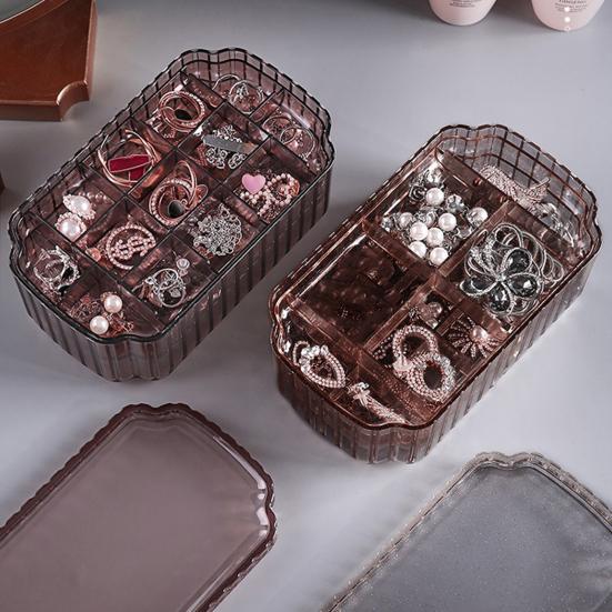 Transparent Jewelry Storage Box Large Capacity Multi-layer Dustproof Earrings Rings Container Desktop Jewelry Organizer Case