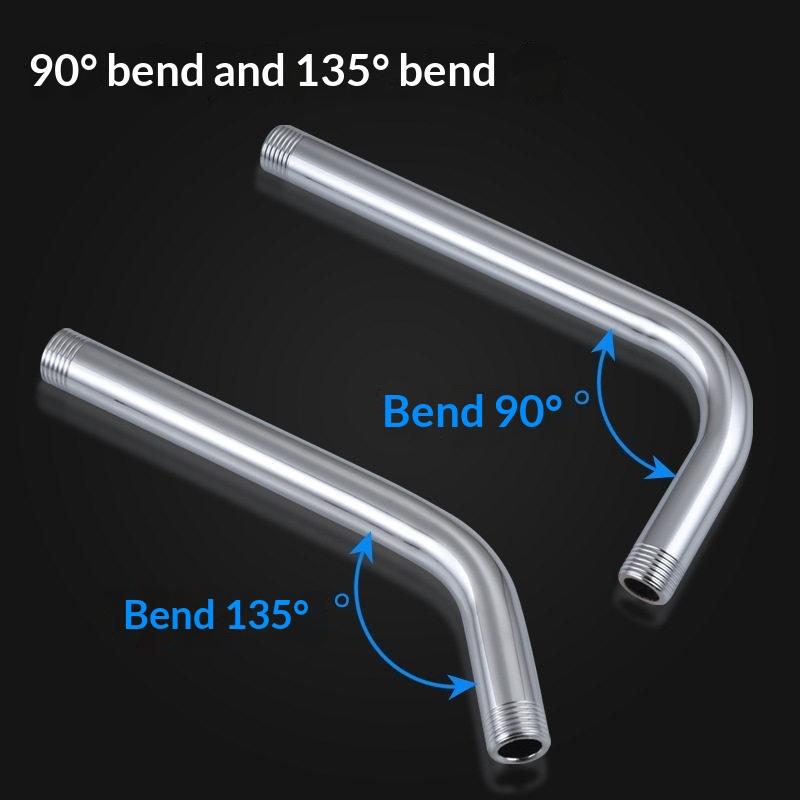 Shower Arm Wall Mounted 1PC Rust Proof Shower Head Extension Pipe Bracket for DIY Bathroom Remodel