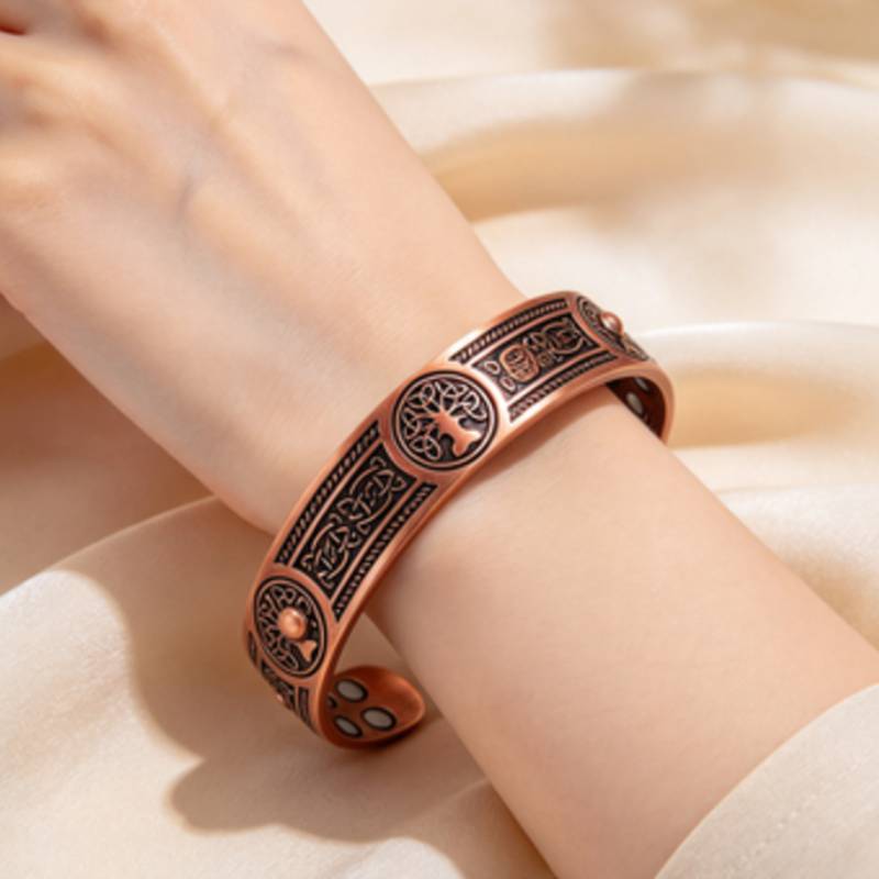 Magnet Therapy Bracelet Set Vintage Copper Tree Jewelry For Daily Wear