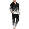Мужской удобный комплект пижамы с длинным рукавом на пуговицах для домашнего отдыха