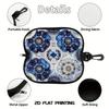 2D-Blue Mandala Floral Pattern Glasses Case, Protective Sunglasses Case, Portable Eyewear Holder Box, Stylish Travel Accessory for Women Men