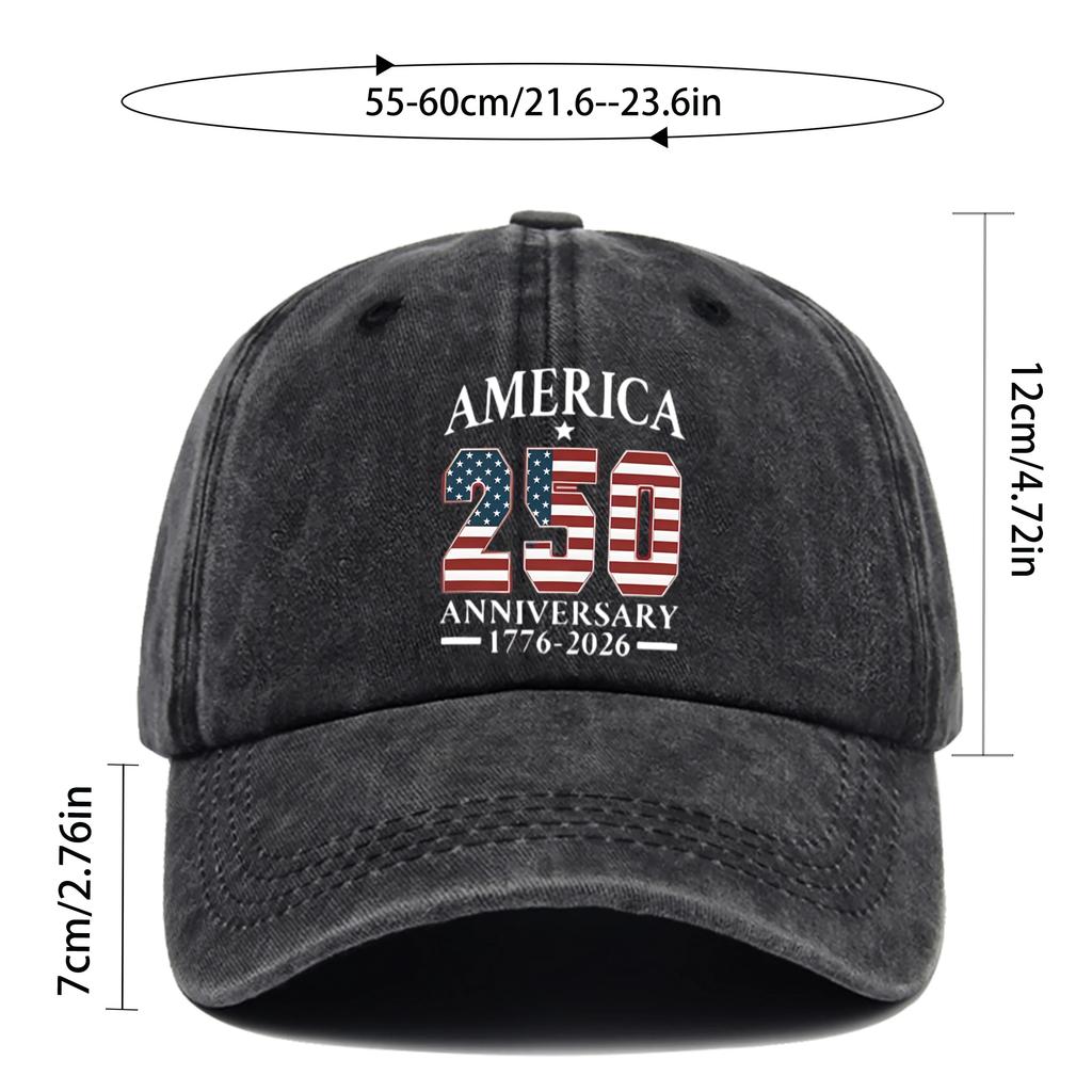 pc American Th Anniversary Pattern Printed Baseball Cap Trucker Sun Hat Easy Comfortable Lightweight Papa Hat Dad Mom Ind