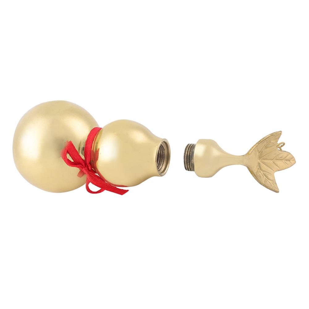 Smooth Surface Brass Gourd Open Cover Hu Lu Statue Statues Feng Shui Gourd Feng Shui Decoration