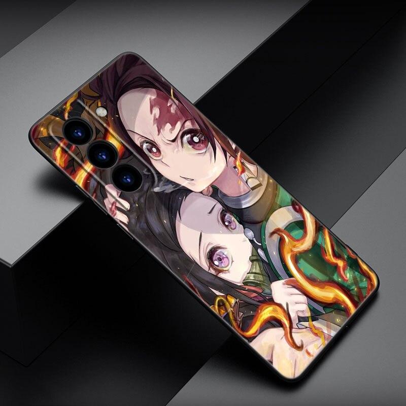 Чехол для телефона Demon Slayer Nezuko с аниме для Samsung Galaxy S22 Pro S21 S20 FE Ultra S10 Lite S10 S10E S9 S8 Plus, мягкий черный чехол
