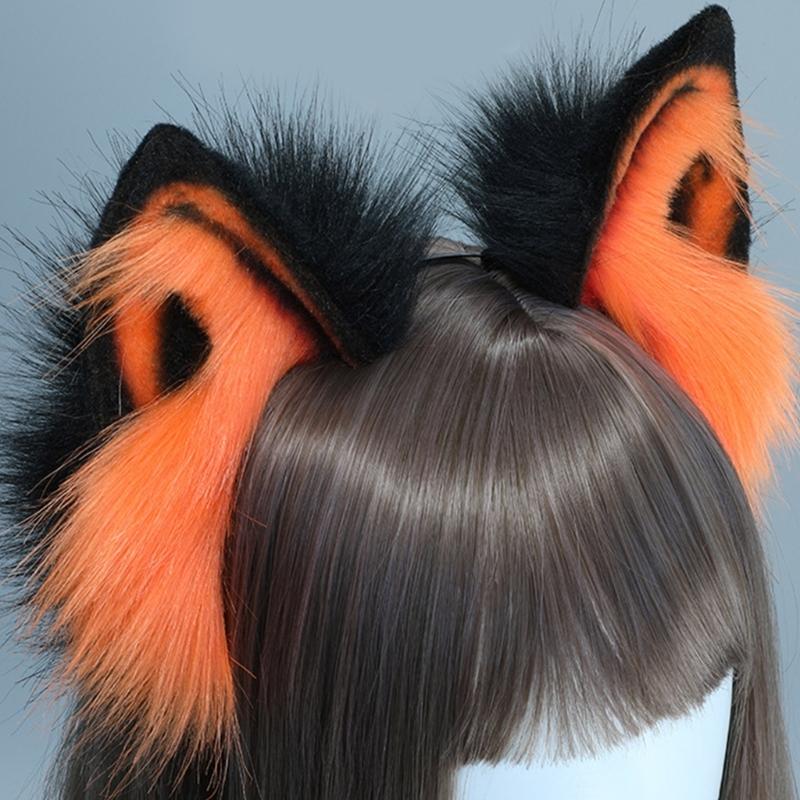 Прекрасные женские и студенческие повязки для фотосессии, повязки на голову в форме мультяшных волчьих ушей, одинаковые по цвету обруч для укладки волос