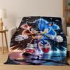 Classic S-Sonic Cartoon Game Flannel Blanket Soft Warm Throw Blanket for Bed Bedroom Living Room Travel Picnic Office Gift Kids