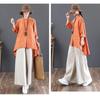 Summer Women's Wide-leg Pants Fall Retro Style Flared Skirt Fashion Commuter Solid Color Popular Color Orange Army Green