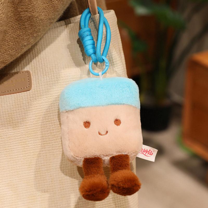 13/20cm Pencil Case Stationery Plush Humanoid Toy Stuffed Kawaii Eraser Ruler Doll Pendant with Loop Plushie Decor for Bag