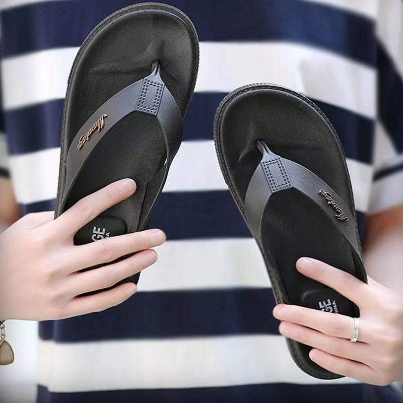 Flip-flops Men's Summer Non-slip Beach Sandals Slippers Wearable Thick Bottom Clip Feet Anti-odor