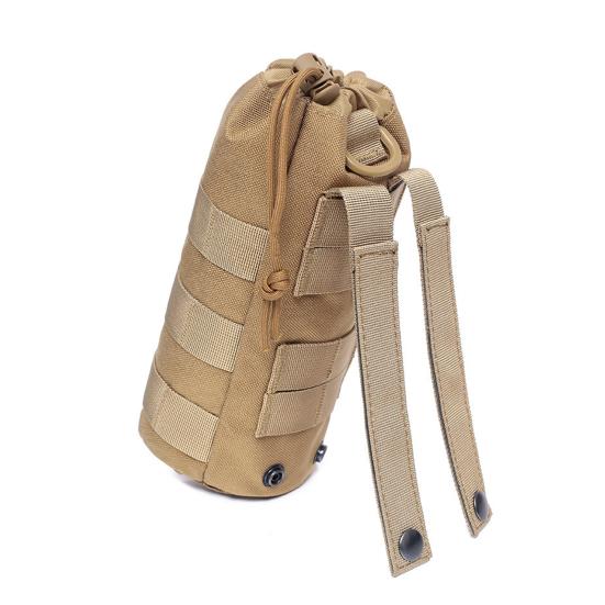 Тактический подсумок для бутылки с водой, дорожный спортивный держатель для бутылки с водой со шнурком, открытым верхом и сетчатым дном, крепится к рюкзаку, жилету, ремню