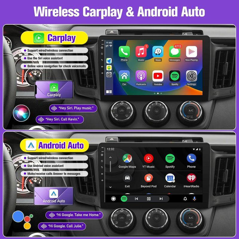 10.1inch Screen for Toyota RAV4 2013-2018 Radio Wireless Carplay Android Auto BT FM SWC GPS (Without J.B.L)
