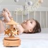 Деревянная карусель музыкальная шкатулка ручной работы вращающаяся лошадь обучающая музыкальная игрушка домашний офис рабочий стол