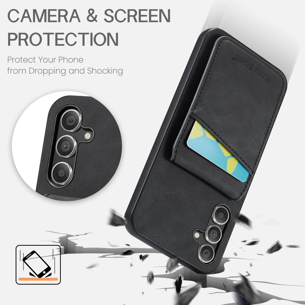 For Samsung Galaxy A24 4G (162.1 x 77.6 x 8.3mm) Case PU+TPU Crazy Horse Texture Cellphone Cover