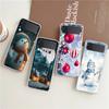Чехол для телефона Samsung Z Flip 3 4 5 Прозрачный складной чехол из прочного поликарбоната для Galaxy Z Flip 3 5 Чехол с рождественским графическим принтом