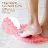 Silicone Massage Foot Cleaner Pad with Suction Cups Silicone Back Foot Washer 11.81x9.06inch for Seniors Men Women Bathroom Use