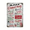 Christmas Metal Poster Sign, Holiday Wall Art Decor