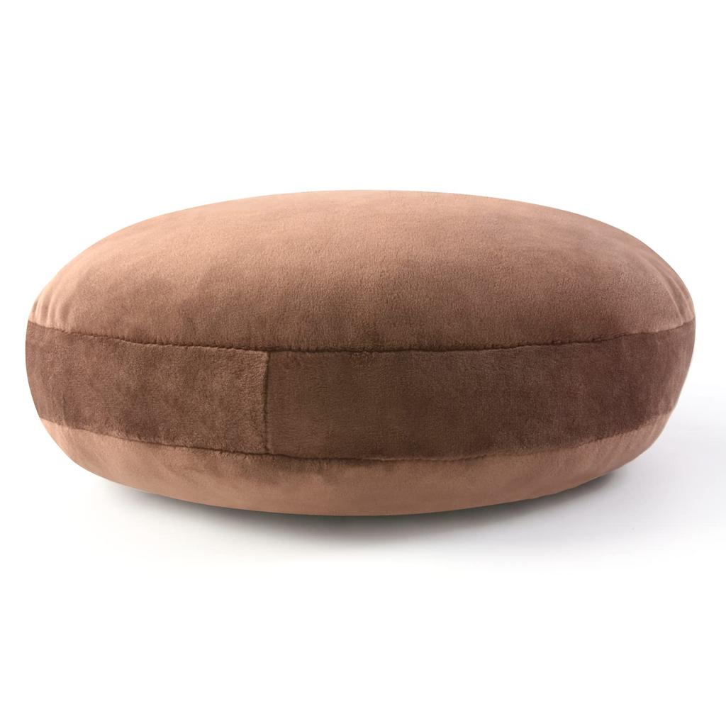 JEMA Marshmallow Body Pillow, Soft and Smooth, Round Cushion, 60cm Diameter, Brown