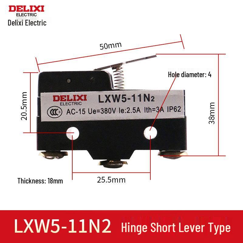 Delixi LXW5 Series Micro Switch: Travel Limit Models G1, G2, 11M, 11N1, 11Q1, 11Q2.