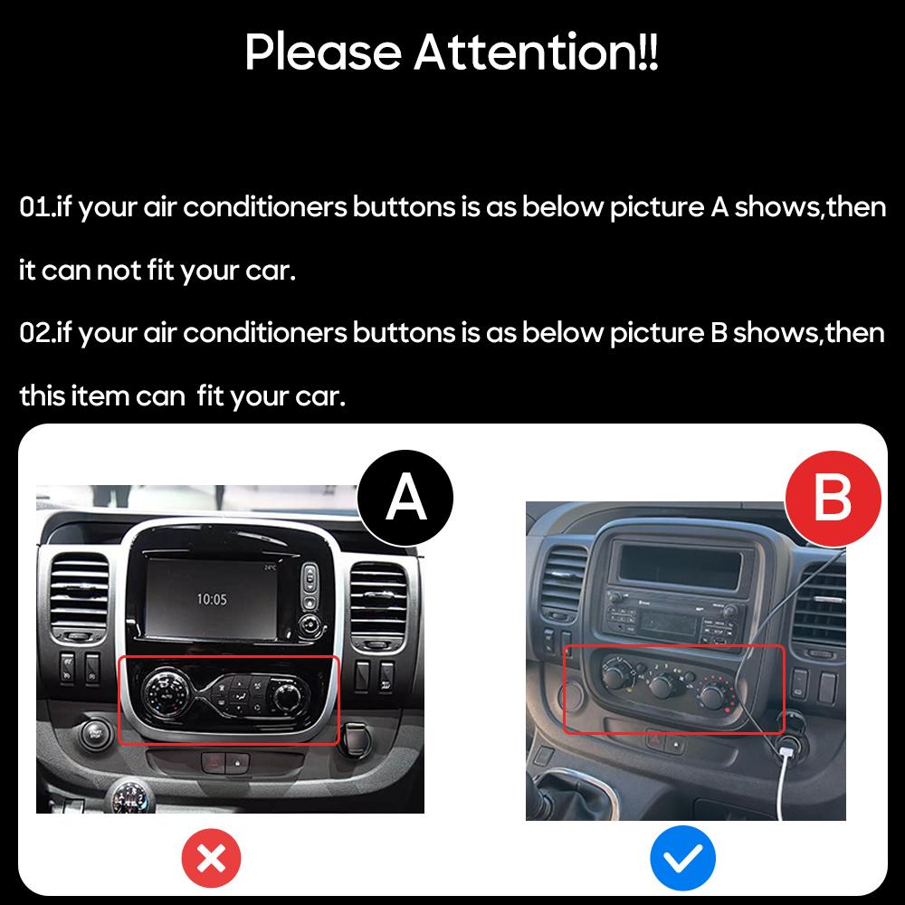 Autoradio multimédia Android 15 Carplay avec navigation pour Renault Trafic 3 2014 - 2021 pour Opel Vivaro B 2014 - 2018