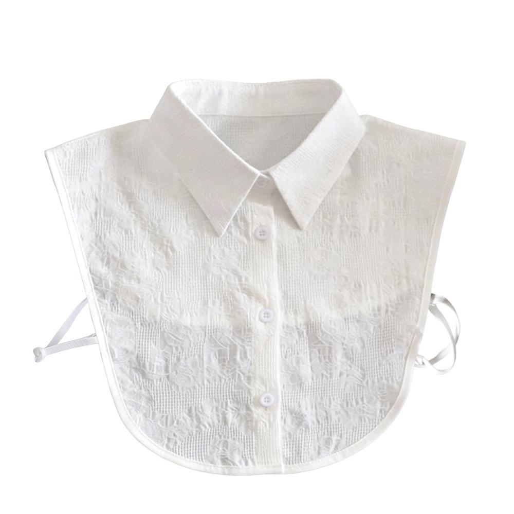 Women Clothes Accessories Ruffled Fake Collar Detachable Cotton False Collar White Half Shirt