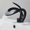 Waterfall Single Handle Bathroom Sink Faucet, Curved Shape Elegant Design Single Hole Lavatory Faucet Basin Mixer Tap