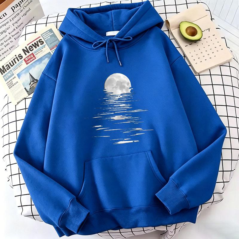 2026 Retro Moon Print Hoodies Spring Autumn Winter Casual Hoodies Sweatshirts Men Women Tops Hoodie Sweatshirt