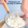 Dough Mixer Stainless Steel Dough Whisk with Wooden Handle Easy-to-clean Bread Whisk for Home Kitchen