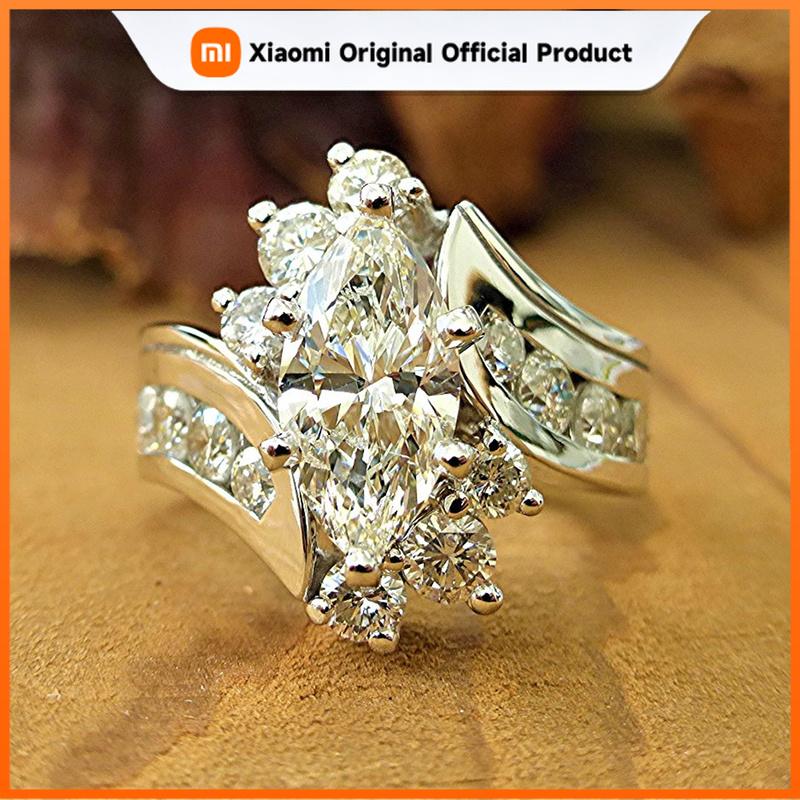 Xiaomi Huitan Новый дизайн Кольцо для свадьбы с маркизом CZ для женщин Посеребренное Романтическое Кольцо для свадебной церемонии Вечеринки Женское Кольцо Модные украшения