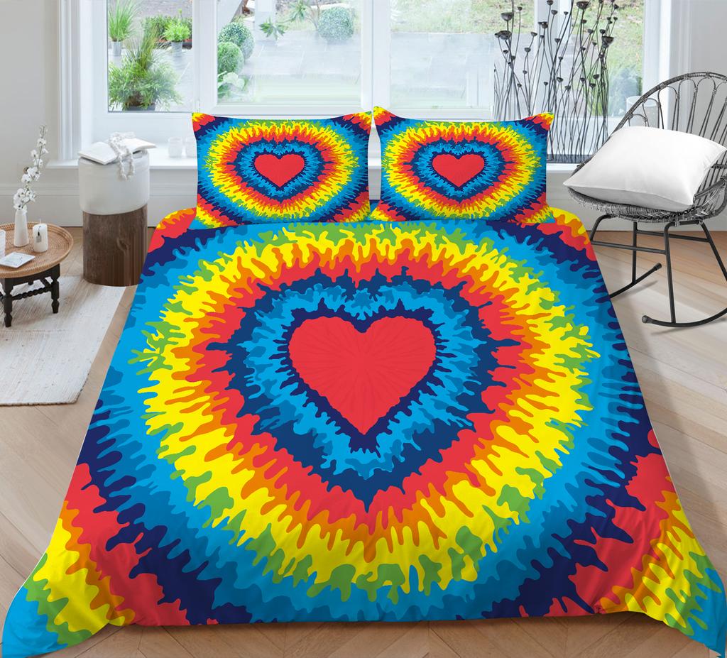 3D Luxury Bedding Set Colorful Printed Quilt Cover and Pillow Case 2/3 Pieces AU240 * 270 Oversized Bedding