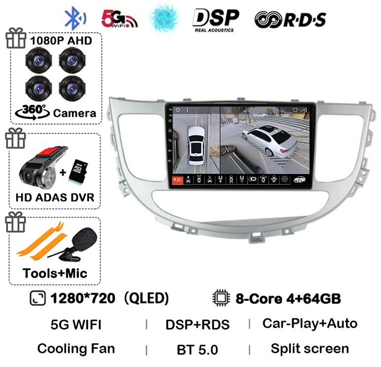 Android 14 Auto Carplay 4G+WIFI For Hyundai Rohens Genesis 2008-2013 Car Radio Multimedia Video Player GPS Navigation Stereo DSP