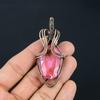 Amazing Pink Kunzite Gemstone Handmade Pure Copper Wire Wrapped Pendant Jewelry