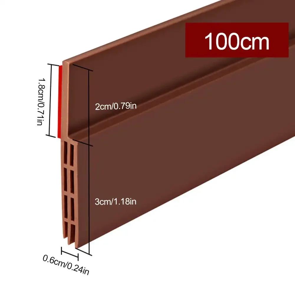 Fancy 1M Waterproof Seal Strip Windbreak Stopper Door Bottom Guard Door Draft Excluder Strip Self Adhesive Tape Bottom Strip