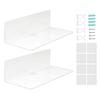 2Pcs Clear Floating Shelf Acrylic Fine Surface Delicate Modern Transparent Wall Mount Shelf Rack