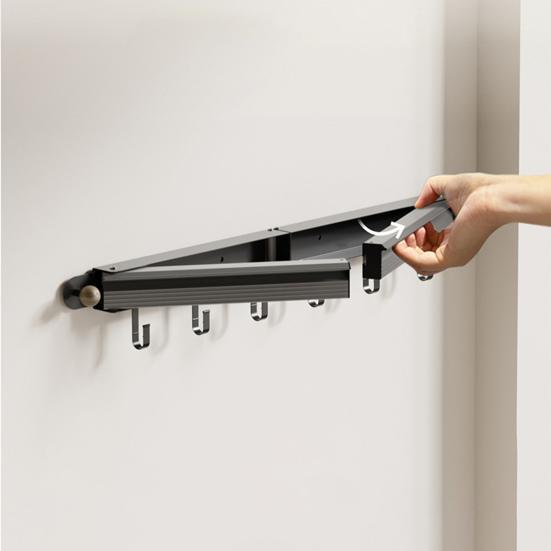 Foldable Drying Rack Wall Mounted Laundry Rack Clothes Drying Rack Double Pole Clothes Rack for Laundry Room Balcony