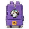 Stylish Printed Backpack Teens 14-inch Laptop Compartment Oxford Fabric Breathable Padded Straps School Daily Use