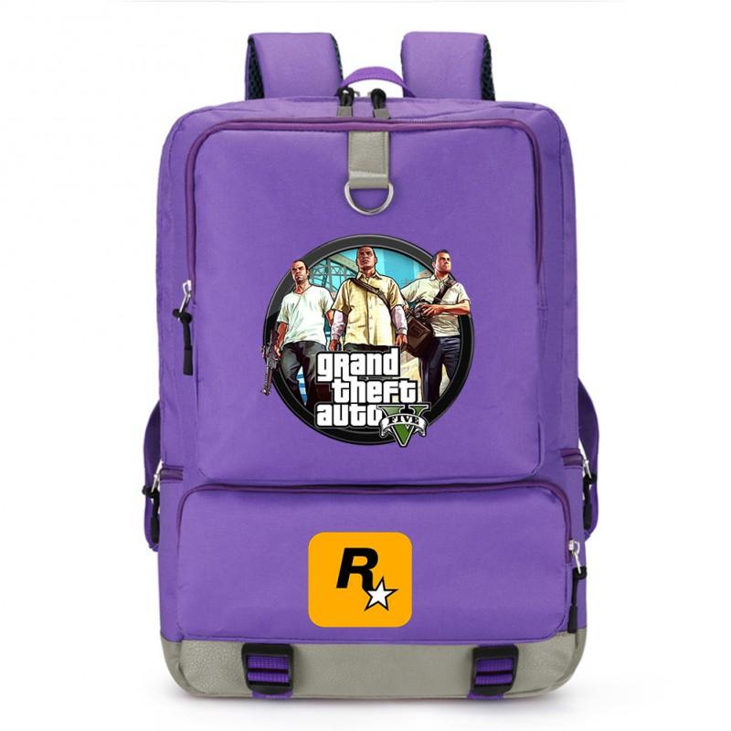 Stylish Printed Backpack Teens 14-inch Laptop Compartment Oxford Fabric Breathable Padded Straps School Daily Use