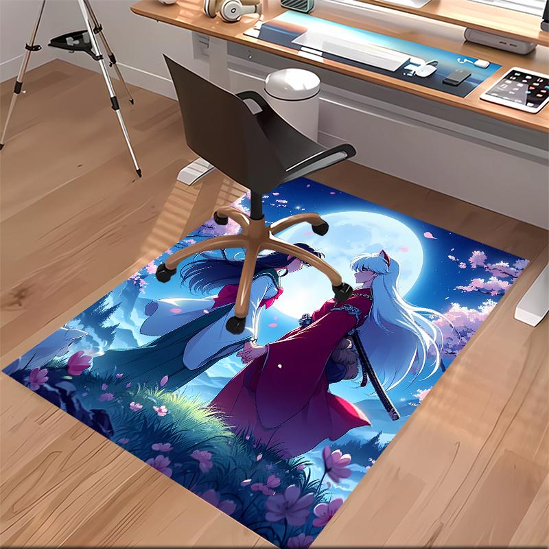 Inuyasha & Kagome Printed Absorbent Washable Carpet, Non-Slip Bathroom Mats, Kitchen Rugs, Yoga Mat,Living Room Entrance, Camping Picnic Rugs