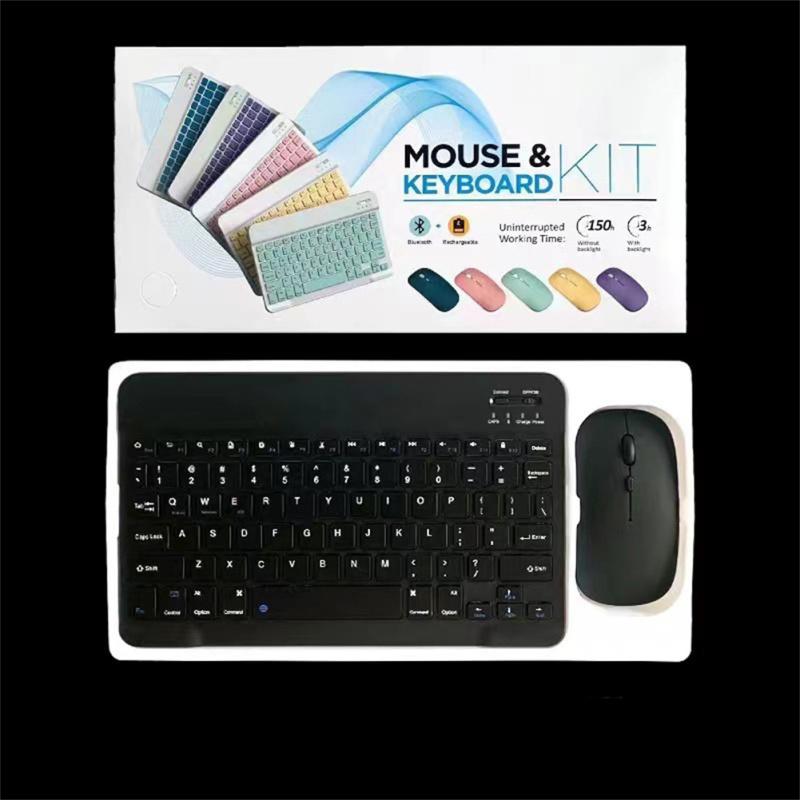 Mini Wireless Bluetooth-compatible Keyboard Mouse Set Rechargeable Compatible For Android Ios