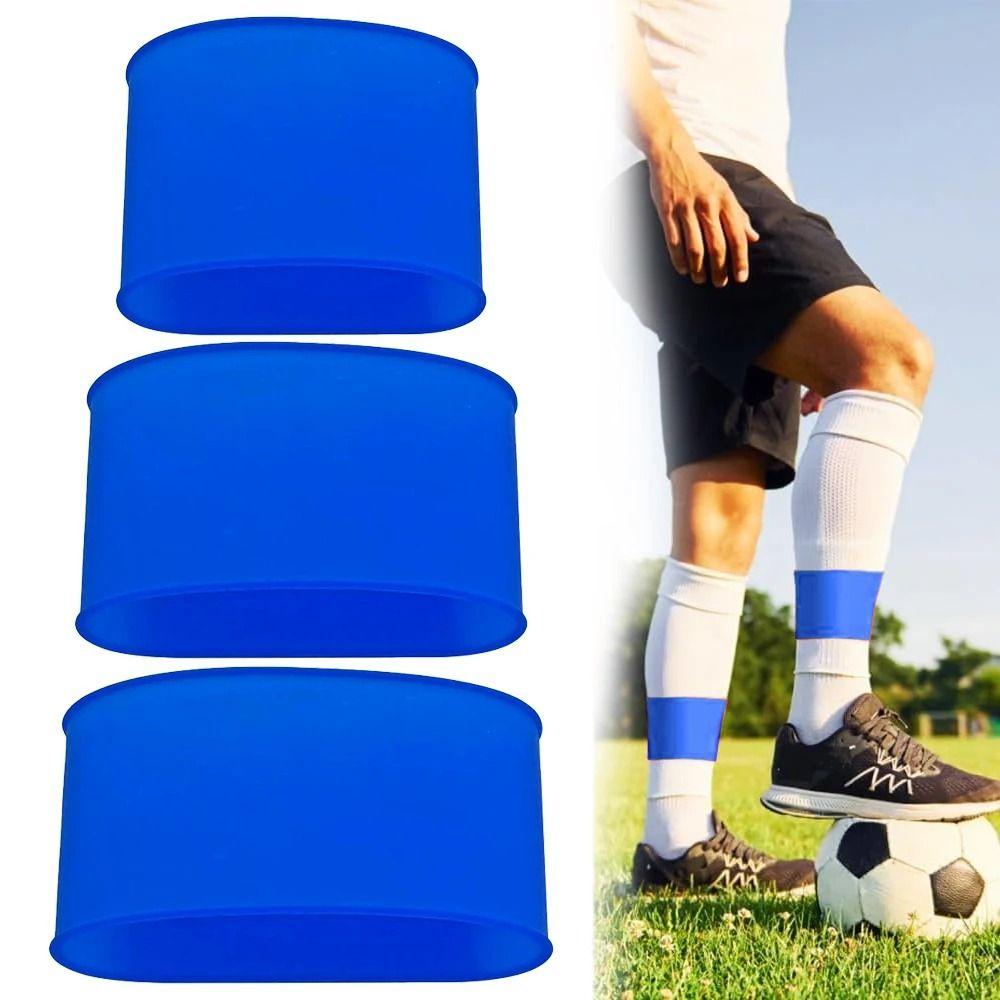 1 Pair Elastic Soccer Shin Guard Soft Silicone Silicone Shin Band Shin Guard Strap Cycling Sports