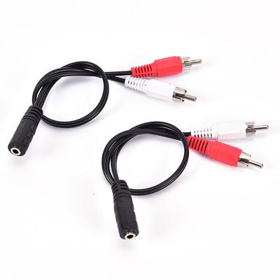 2-RCA штекер на 3,5 мм гнездовой Aux аудио разъем для наушников переходной кабель