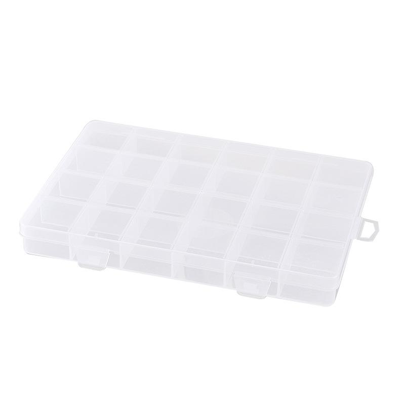 24 Grid Fixed Diy Multi-Grid Hardware Parts Grid Box, Plastic Storage Box With Lid Wax Grain Grid Box