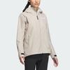 Adidas Rain.Rdy Transitional Jacket With Plain Logo Outdoor Waterproof Sports Hooded Coat Women Outerwear Beige IL8906