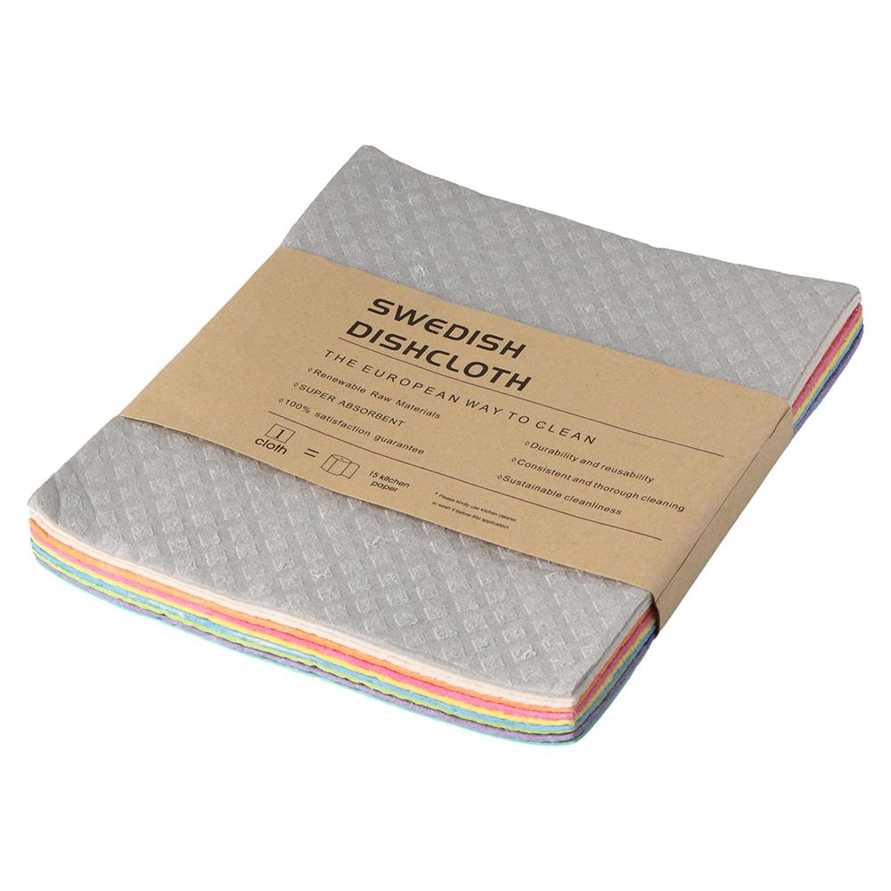10 шт. красочные шведские полотенца для мытья посуды многоразовые тряпки для уборки гибкость целлюлозная губка ткань для кухни