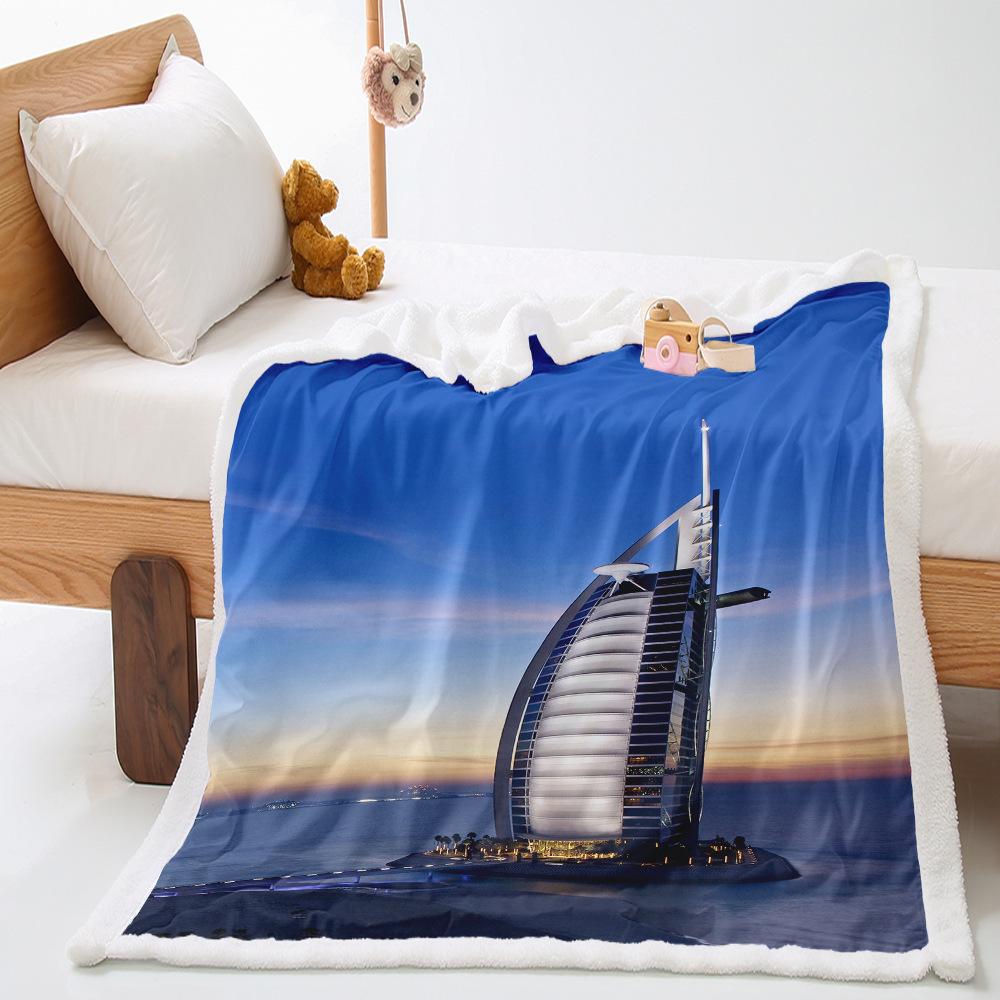 Natural landscape blanket ebay spring and autumn blanket lamb wool crystal fleece blanket