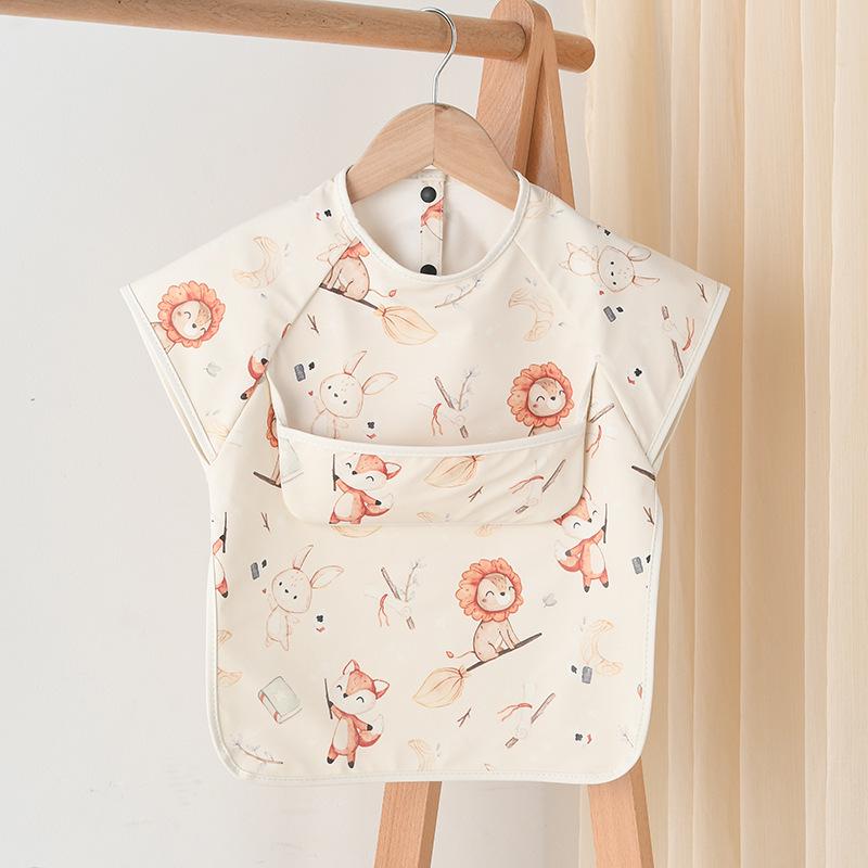 Korean-Style Reversible Sleeveless Baby Bib: Waterproof & Anti-Dirty for Feeding