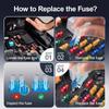 180Pcs Car Fuses Assorted Kit 60 Mini Blade Car Fuse +60 Standard Fuse Automotive +60 Micro Fuse + Fuse Puller Fuse Holders1