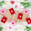 Felt Envelope Wood Valentine's Day Red And Bead Garland for Pink Romantic Hanging Bunting Garland