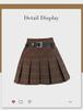 Korean Plaid Woolen Pleated Skirt: Autumn/Winter High-Waist College Style