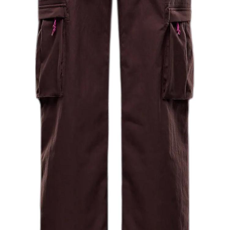 Nike FW24 Smith Summit Zipper Dry Comfortable Solid Color Multi-Pocket Hiking Casual Pants Women pants Burgundy FB7883-652
