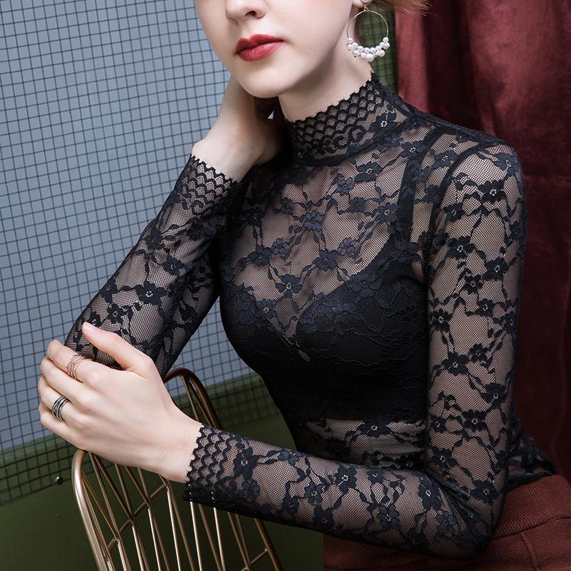Женские нижние рубашки, кружевные рубашки с длинным рукавом, популярные во французском стиле, уникальные облегающие сексуальные темпераментные женские топы